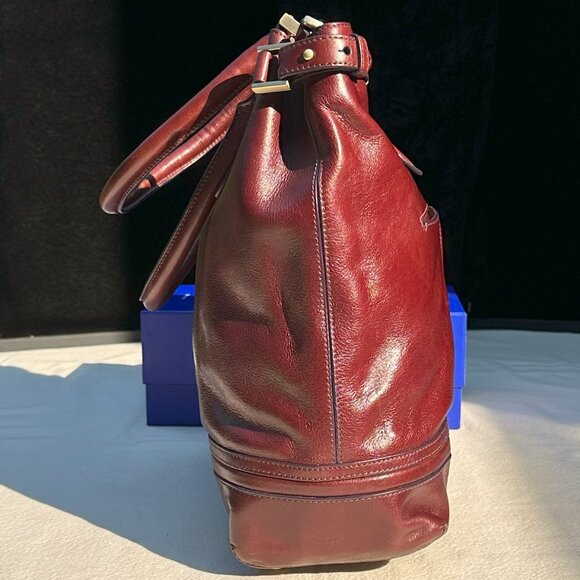 Cole Haan Burgundy Leather Satchel - Picture 5 of 7
